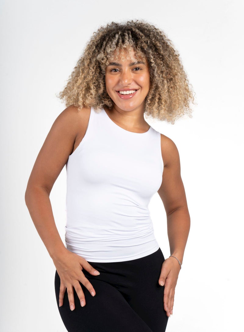 Beyond Women's White Basic sleeveless Top - Image 1